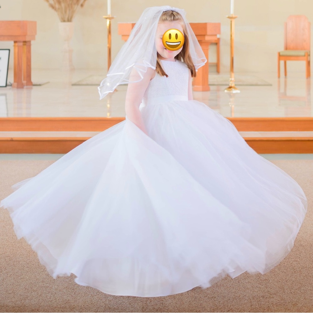Elegant White First Communion Dress
